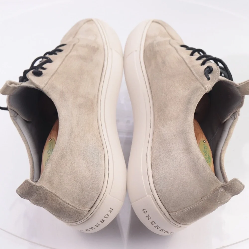 Grenson Mens Sneaker 1 Size 12 WIDE Tan Suede Lace Up Casual Shoes Low England